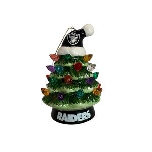 Las Vegas Raiders Ceramic LED 4-Inch Mini Christmas Tree Ornament